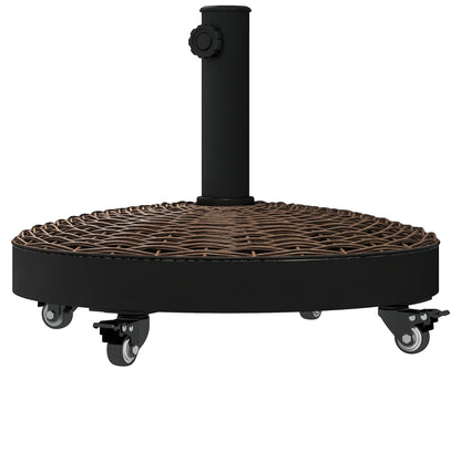 Umbrella Stand Base Resin Weights 50 lbs with 4 Wheels - Ø 52 x 41H cm - Bronze