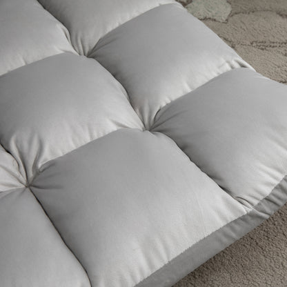 Floor Chair 3-in-1 Foldable Floor Seat with Backrest 13 Adjustable Positions Folding Recliner Seat Cushion Gray Metal Foam 55 x 71 x 53.5 cm