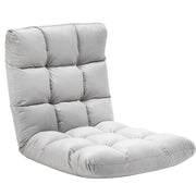 Floor Chair 3-in-1 Foldable Floor Seat with Backrest 13 Adjustable Positions Folding Recliner Seat Cushion Gray Metal Foam 55 x 71 x 53.5 cm