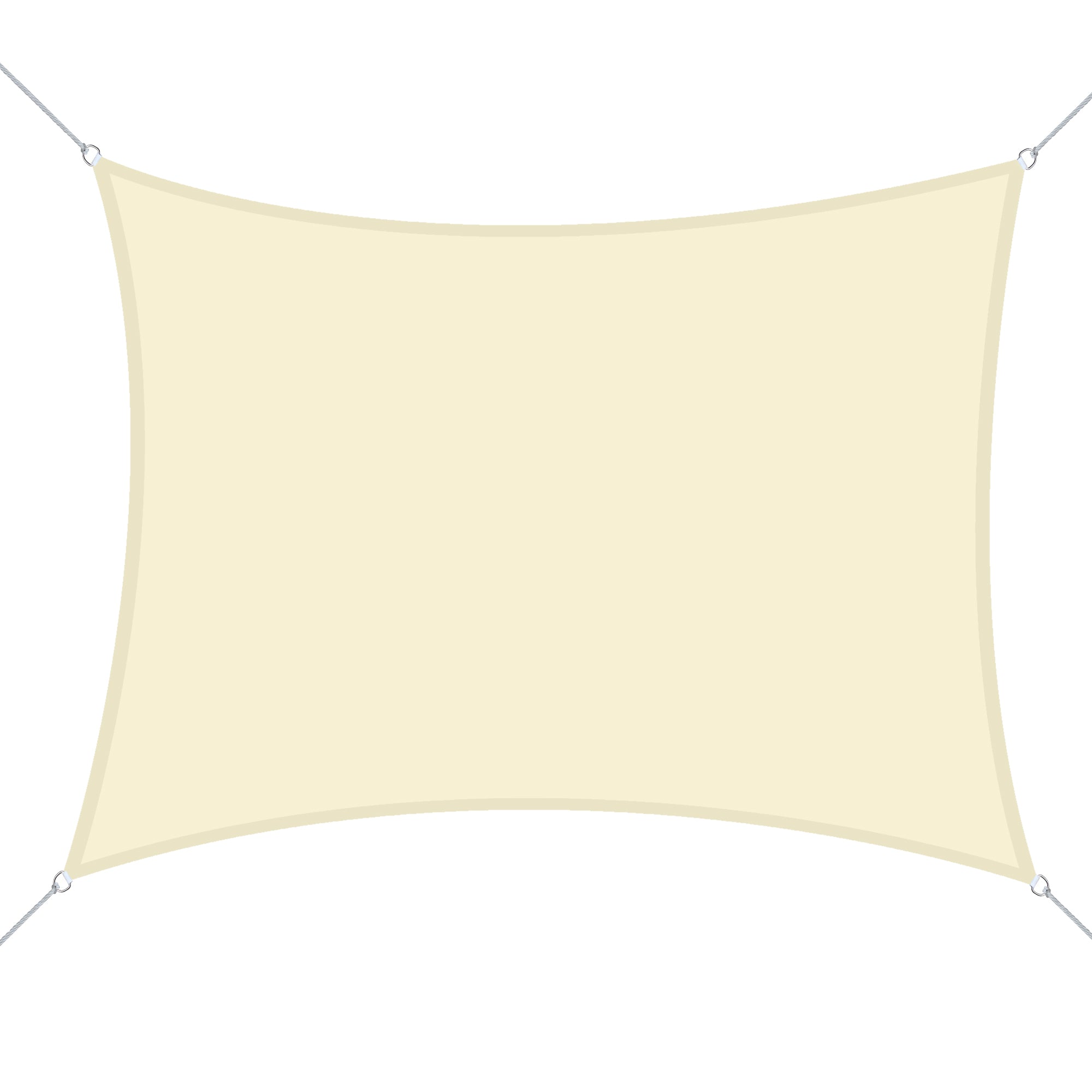 Rectangle Shade Sail 4x6m Sun Shade Sail for Terrace Garden Camping UV Protection Polyester Cream Color