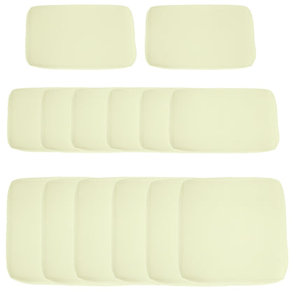 Set of 14 Replacement Covers Garden Lounge Cushions - 6 Seat Cushion Covers, 8 Back Cushion Covers - Zippered Water-Repellent Polyester Beige