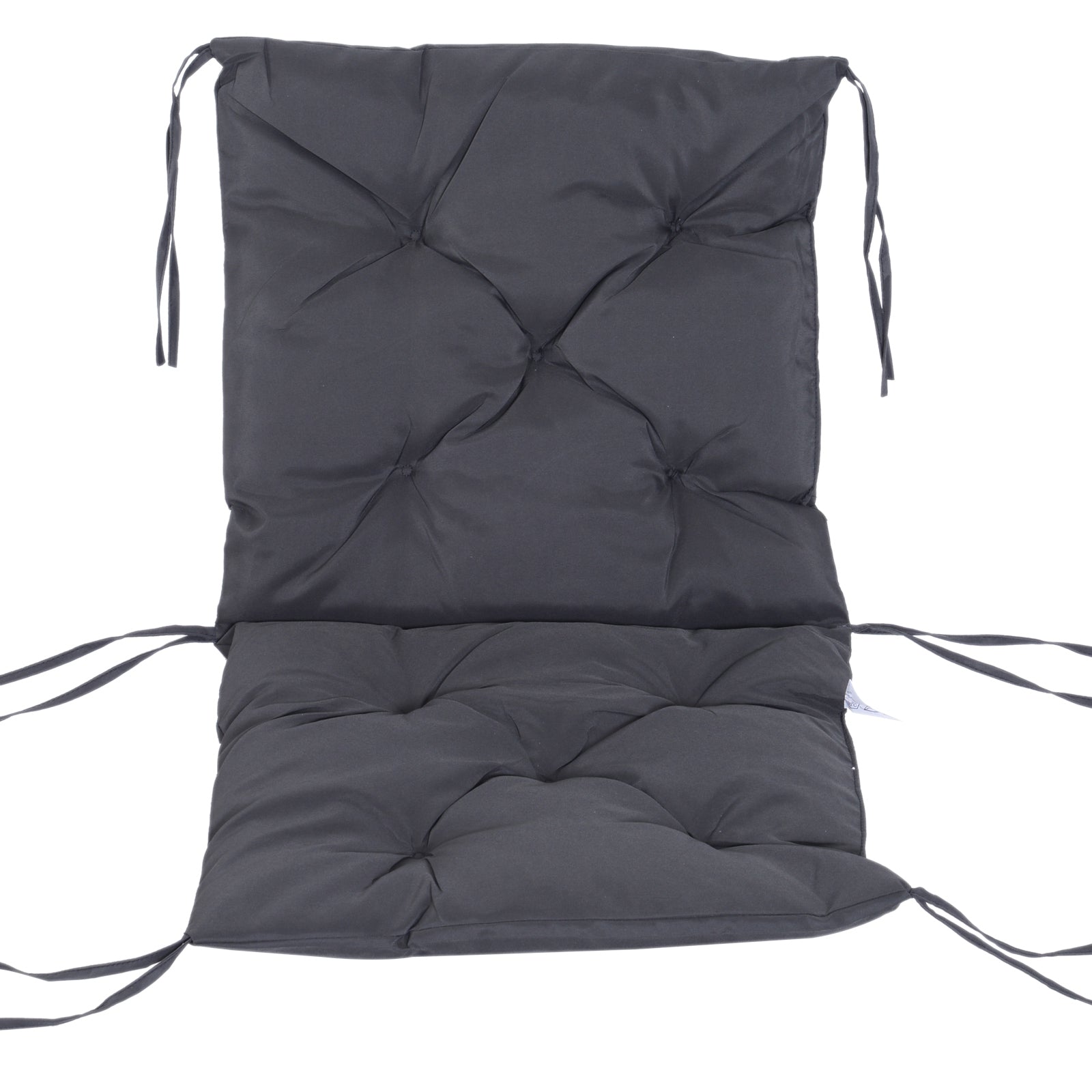 Set of 2 Seat Cushions, 98cm x 50cm x 8cm Chair Pads with Straps, Cushion, Washable/Ergonomic Seat Pads for Home, Garden, Sofa, Gray