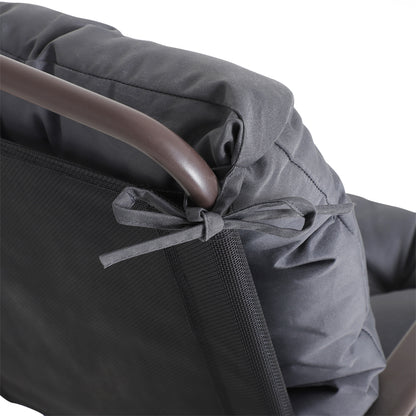 Set of 2 Seat Cushions, 98cm x 50cm x 8cm Chair Pads with Straps, Cushion, Washable/Ergonomic Seat Pads for Home, Garden, Sofa, Gray