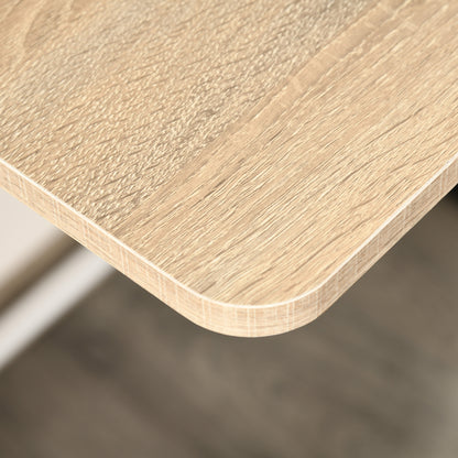 Desk, Computer Desk with Shelf and Cable Management, Modern Desk with Metal Frame for Study, Bedroom, Home Office, 84 x 45 x 85 cm, White+Oak