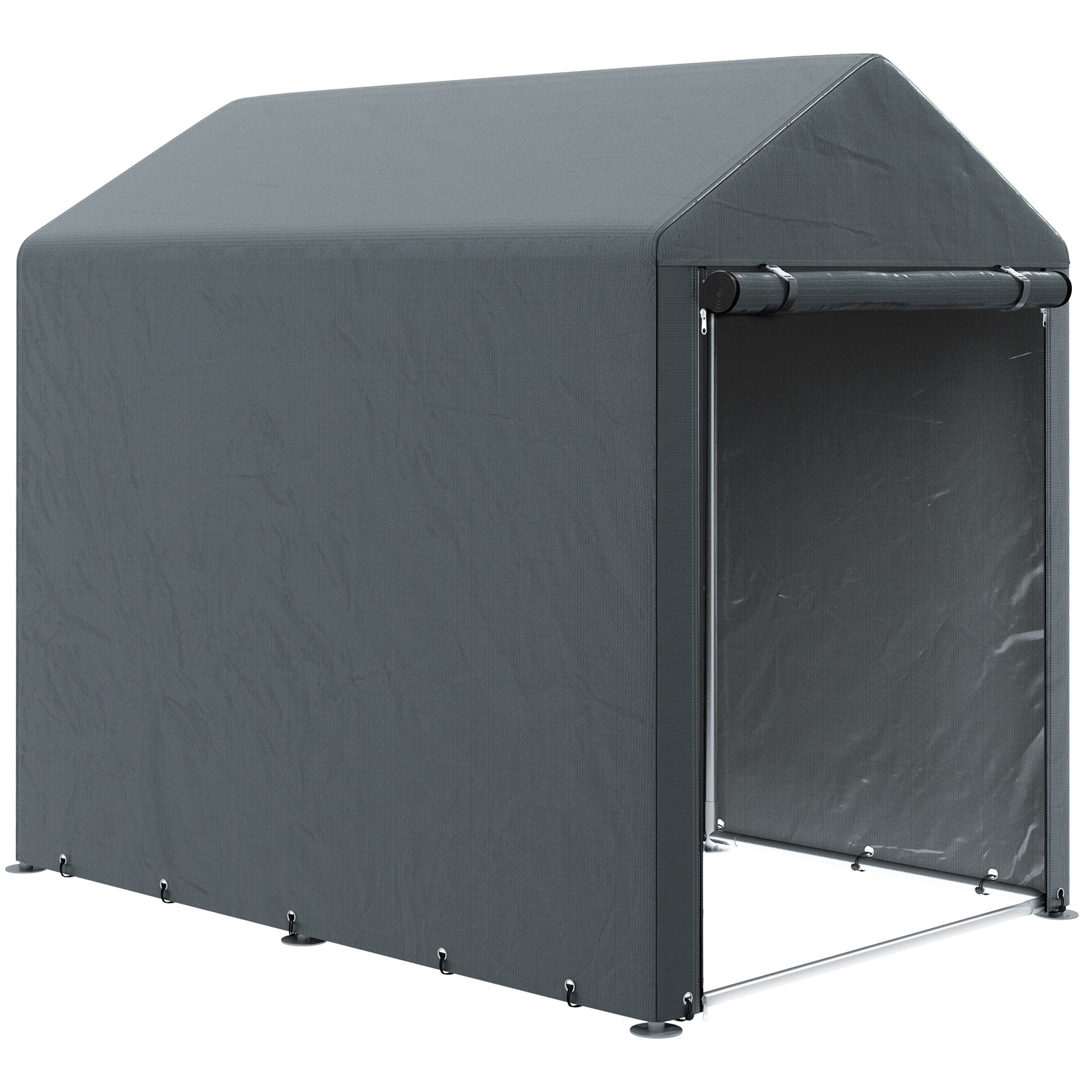 Garage Tent for 2 Bikes, Waterproof Tent Garage with Anti-Dust Bike Cover, Equipment Tent, Foil Equipment House Bike Garage for Outdoor Terrace, 120x179x165cm, Dark Gray
