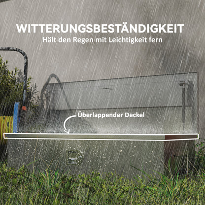 Aluminum Toolbox Storage Box with Side Handles, Lock and Keys, Truck Tool Box, Storage Box for Trailers, 99 x 33 x 25.5 cm