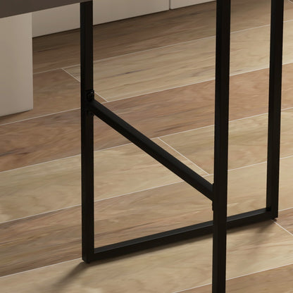 Set of 2 high chairs, bar stools, 74 cm height, steel structure, velvet seat cushion, footrest, bar chairs, elegant modern style, black