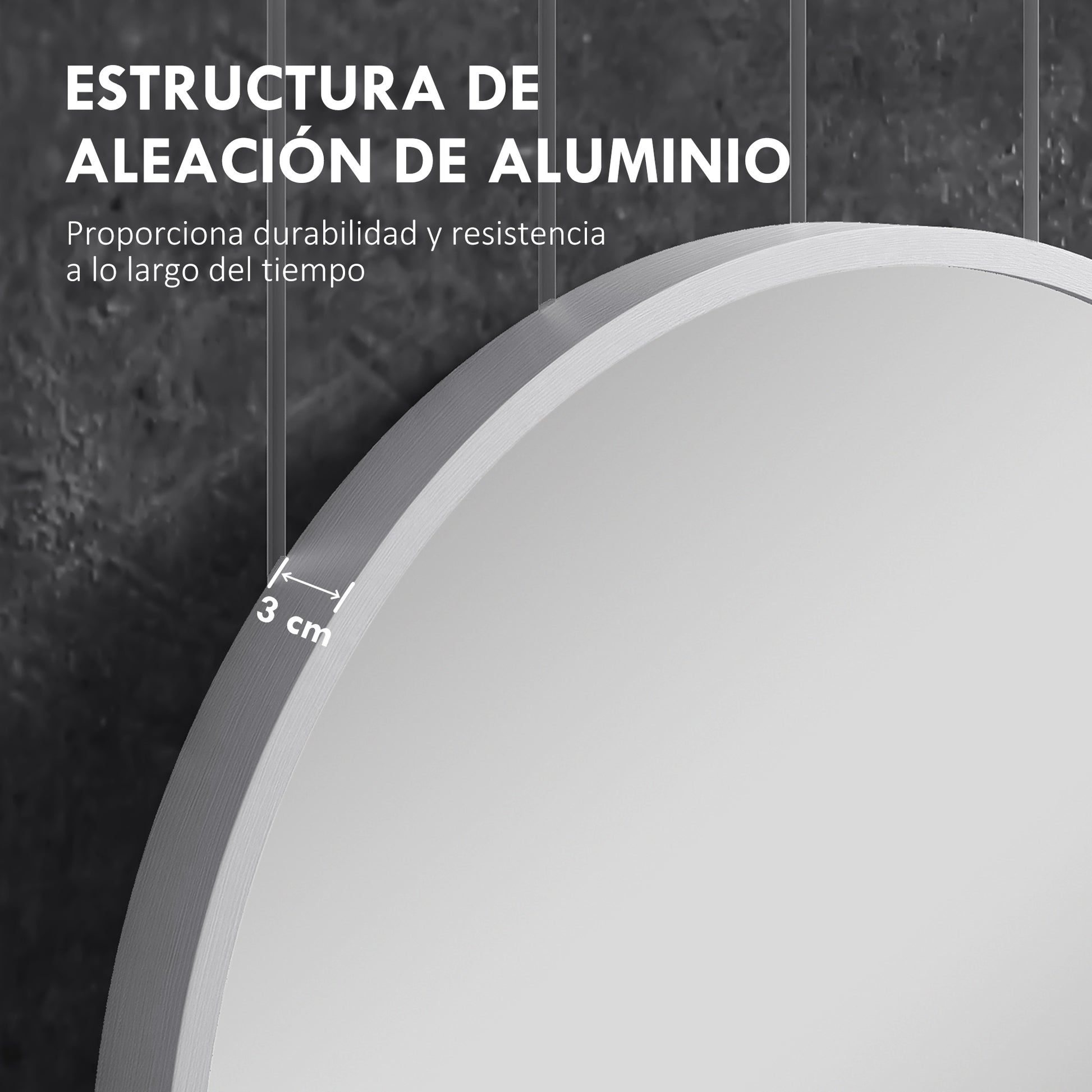 Oval Bathroom Mirror 60x90 cm with Aluminum Frame Decorative Wall Mirror Horizontal or Vertical for Living Room Entryway Hallway Silver