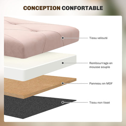 Storage Bench, End of Bed, Foldable, 76 x 38 x 38 cm, volume 67 L, weight capacity 120 kg, with lid, for bedroom, hallway, living room, pink