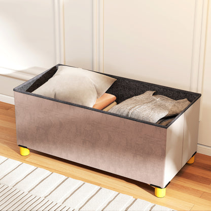 Storage Bench, End of Bed, Foldable, 76 x 38 x 38 cm, volume 67 L, weight capacity 120 kg, with lid, for bedroom, hallway, living room, pink