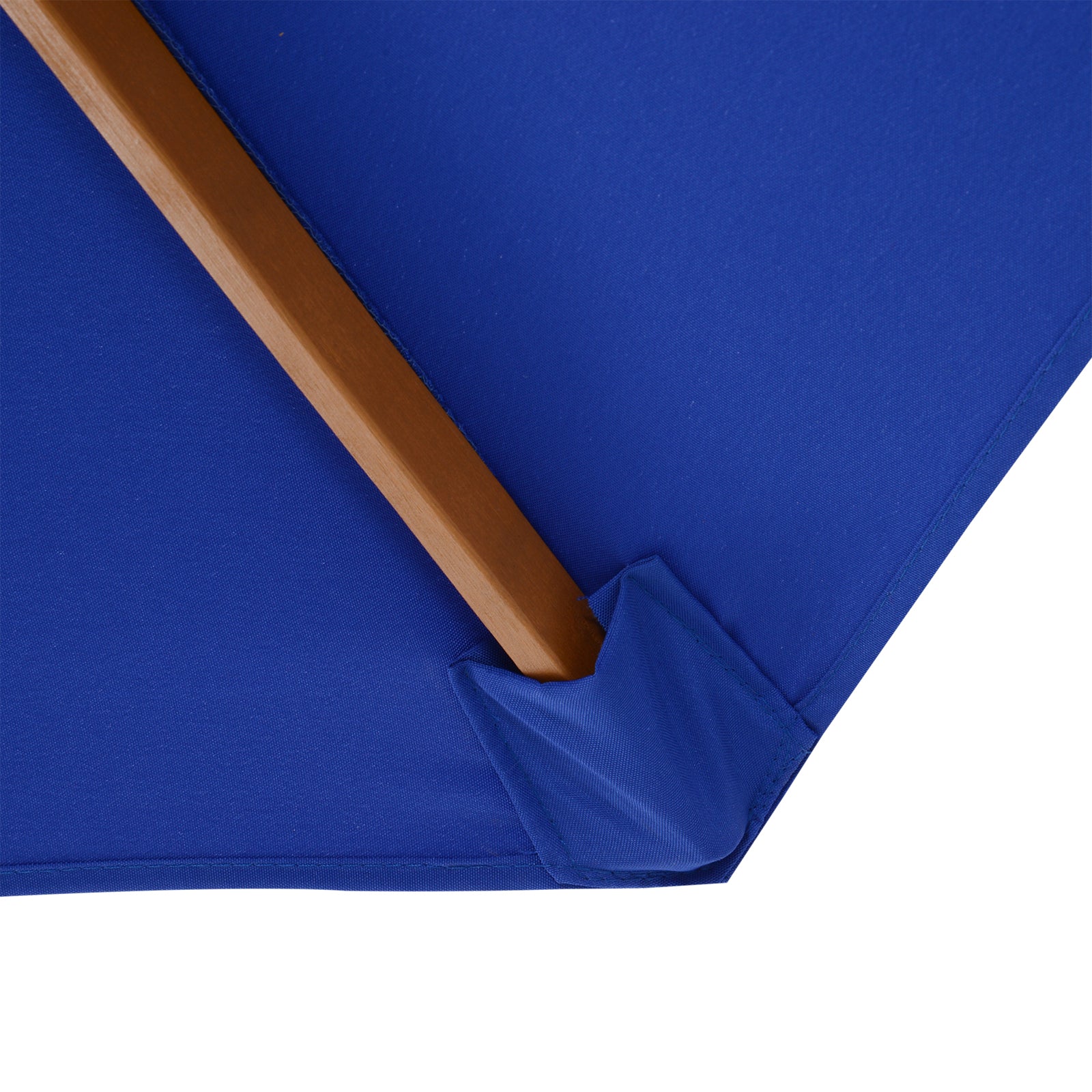 Sun Umbrella Ø 300 cm, Sun Umbrella with UV Protection Balcony Umbrella made of Wood Beach Umbrella Stable Market Umbrella Sun Protection for Beach Terrace Garden, Blue