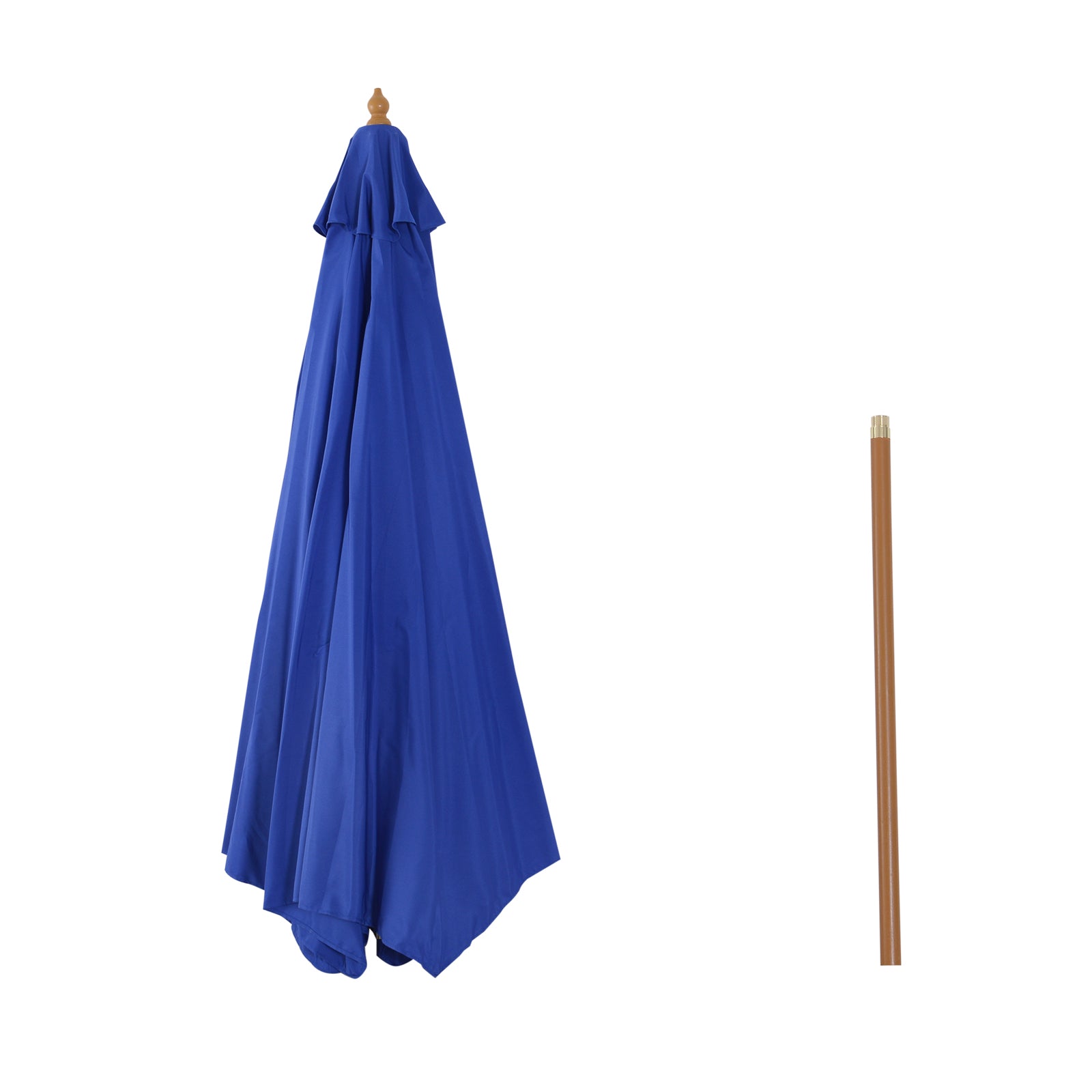 Sun Umbrella Ø 300 cm, Sun Umbrella with UV Protection Balcony Umbrella made of Wood Beach Umbrella Stable Market Umbrella Sun Protection for Beach Terrace Garden, Blue