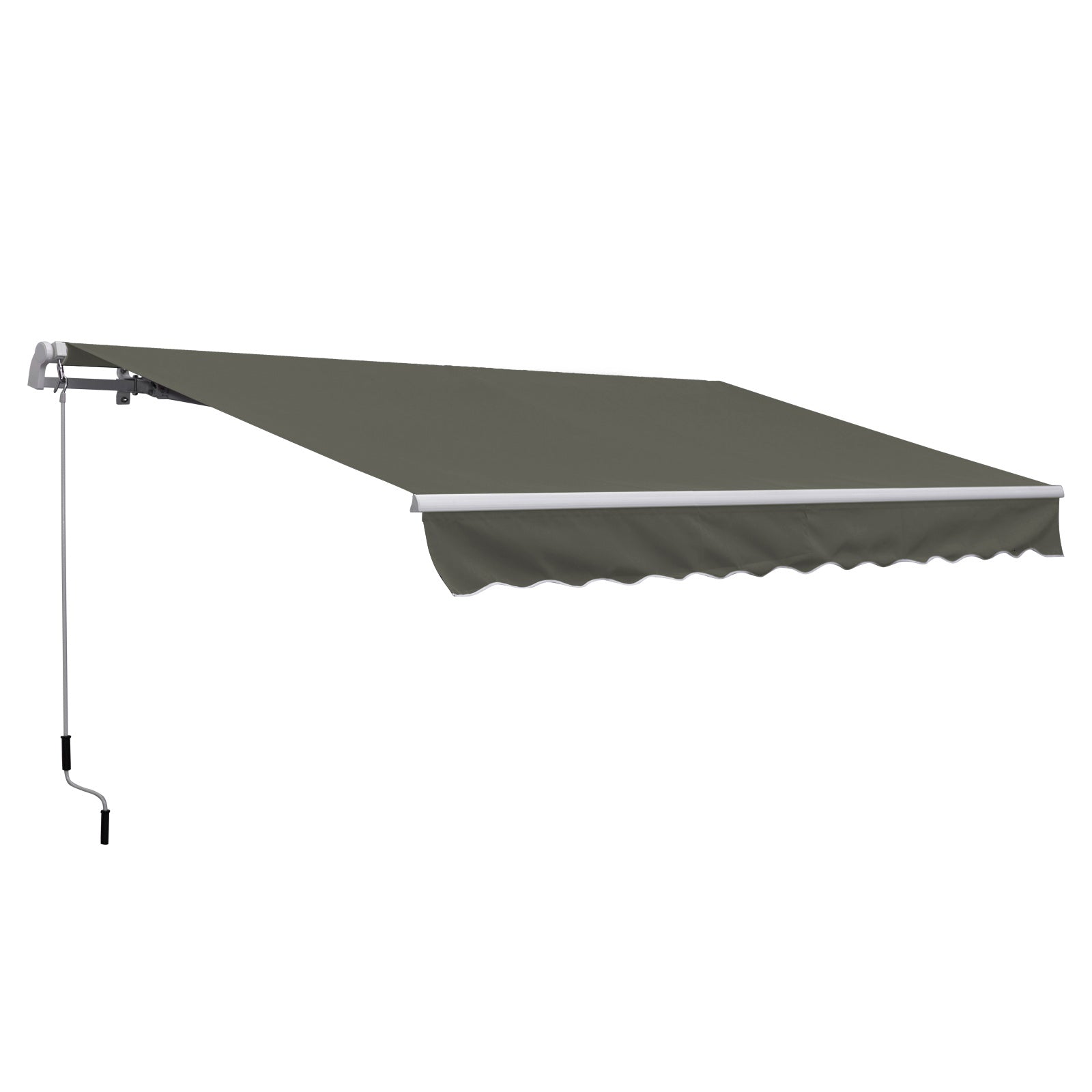 Manual Retractable Awning 350x250 cm Balcony Awning with Waterproof and Anti-UV Metal Crank Outdoor Roll-up Awning for Garden Terrace Windows Gray