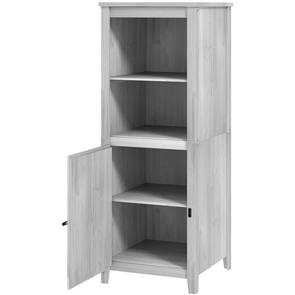 Garden Cabinet Wood, Weatherproof Tool Shed 60x60x160cm, Tool Shed with Door, Adjustable Shelves, Lockable Tool Cabinet, Garden Shed for Garden, Patio, Backyard, Light Grey