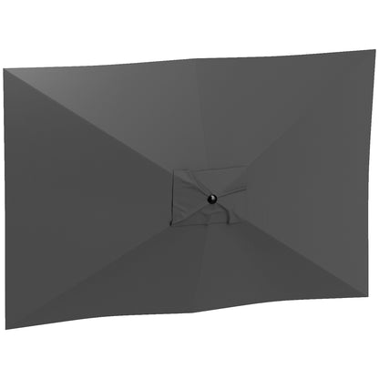 Replacement Cover for Rectangular Sun Umbrella 3x2 m with Ventilation Opening on Top, Umbrella Cover made of 180 g/m² Polyester, UV Protection 50+, Dark Gray