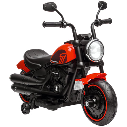 Kids Motorcycle Children's Electric Motorcycle Electric Vehicle Kids Vehicle with 2 Removable Training Wheels, 3 km/h, for 1.5-3 Years Kids Red 76 x 42 x 57 cm