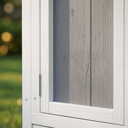 Wooden Chicken Coop with Run, 57.1 x 35.4 x 36.2 in — Elevated Weatherproof PET Roof, Lockable Doors, Nesting Box & Roosts for 3–4 Hens, Gray