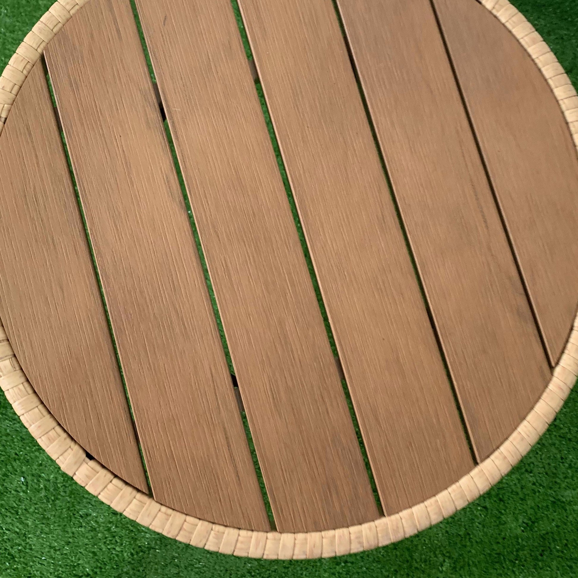 3-Piece Garden Furniture Set with 2 Chairs, 1 Round Center Table, and Cushions for Terrace Lawn Balcony Natural Wood