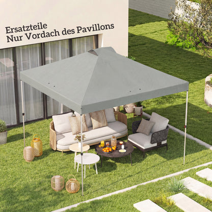 Replacement Canopy Top 10' x 10' (3 x 3 m) — UV50+ Waterproof, 8 Drain Holes — Light Gray