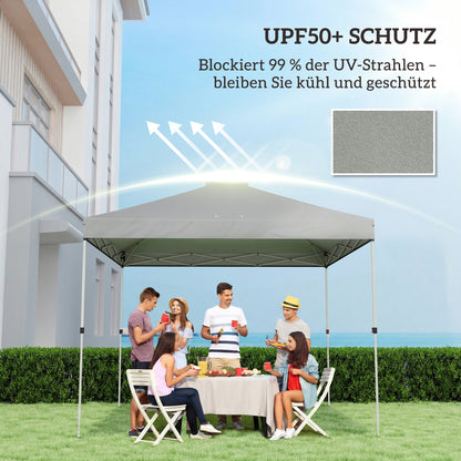 Replacement Canopy Top 10' x 10' (3 x 3 m) — UV50+ Waterproof, 8 Drain Holes — Light Gray