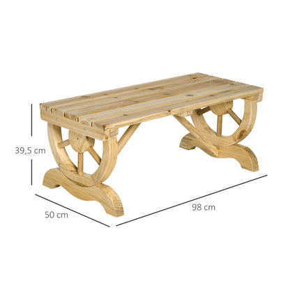 Garden Bench Wood Weatherproof Bench Rustic Outdoor Furniture Natural 98 x 50 x 39.5 cm