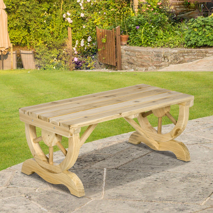Garden Bench Wood Weatherproof Bench Rustic Outdoor Furniture Natural 98 x 50 x 39.5 cm