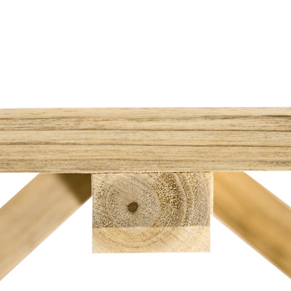 Garden Bench Wood Weatherproof Bench Rustic Outdoor Furniture Natural 98 x 50 x 39.5 cm