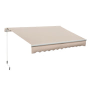 Manual Retractable Awning 295x200 cm Awning for Balcony with Metal Crank Waterproof and Anti-UV Exterior Roller Awning for Garden Terrace Windows Beige
