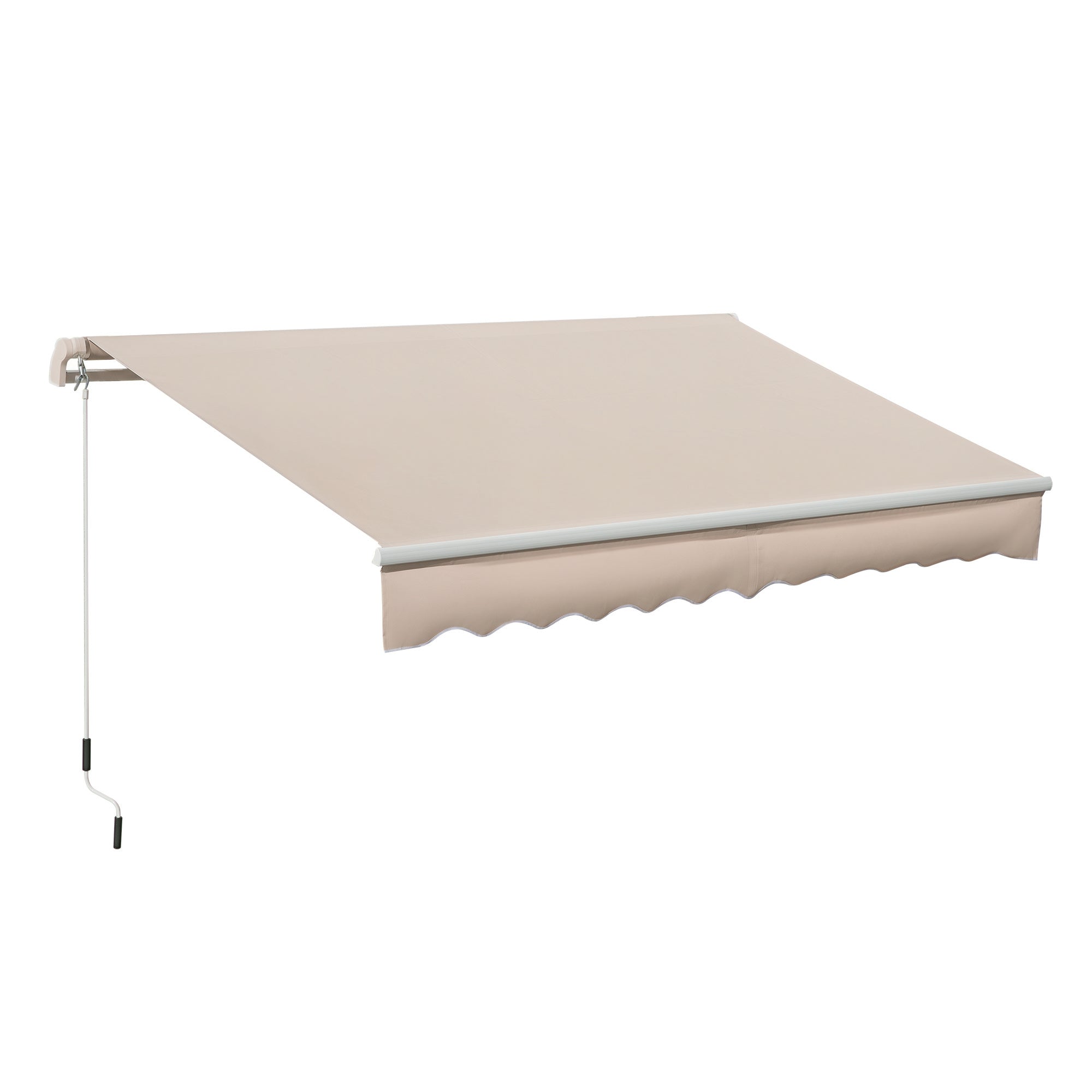 Manual Retractable Awning 295x200 cm Awning for Balcony with Metal Crank Waterproof and Anti-UV Exterior Roller Awning for Garden Terrace Windows Beige