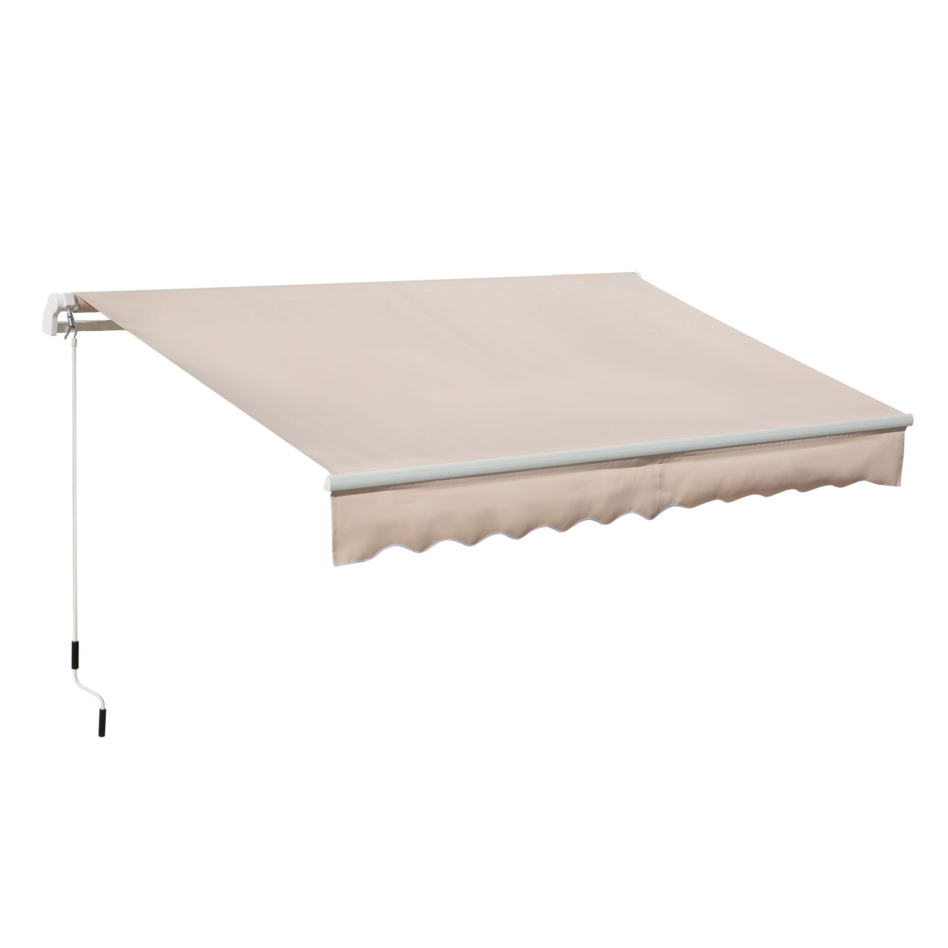 Manual Retractable Awning 295x200 cm Awning for Balcony with Metal Crank Waterproof and Anti-UV Exterior Roller Awning for Garden Terrace Windows Beige