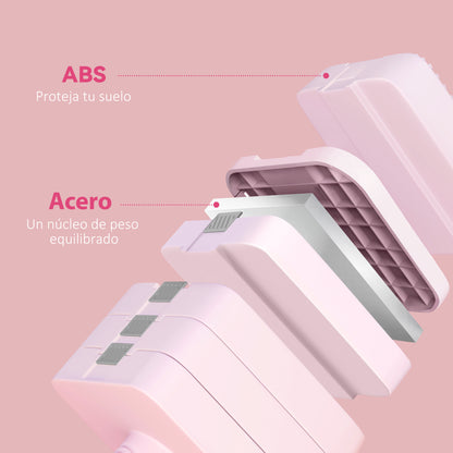 SPORTNOW Adjustable Dumbbells 10 kg Weight Set with Non-Slip Handle and Square Design Dumbbell Set for Home Gym Office Pink