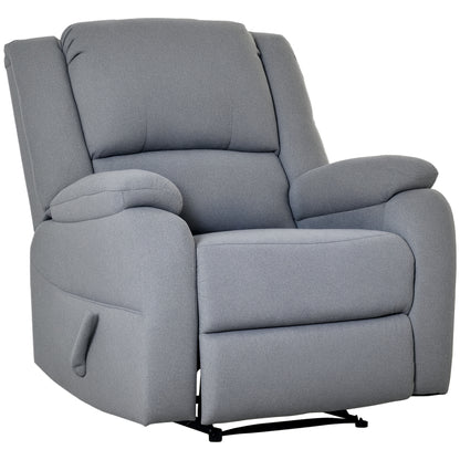 Manual Recliner TV Armchair with Reclining Function, Linen Look, TV Armchair with Side Handle, Footrest, up to 150 kg Load Capacity, for Living Room, Light Grey