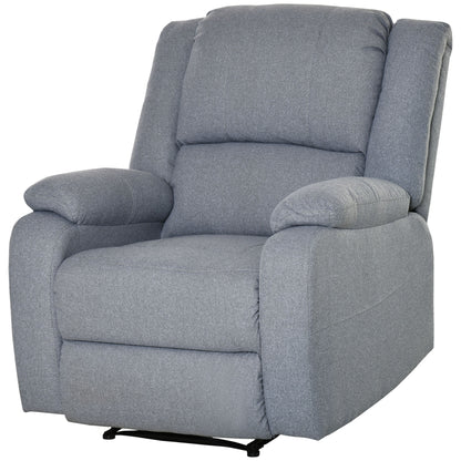 Manual Recliner TV Armchair with Reclining Function, Linen Look, TV Armchair with Side Handle, Footrest, up to 150 kg Load Capacity, for Living Room, Light Grey