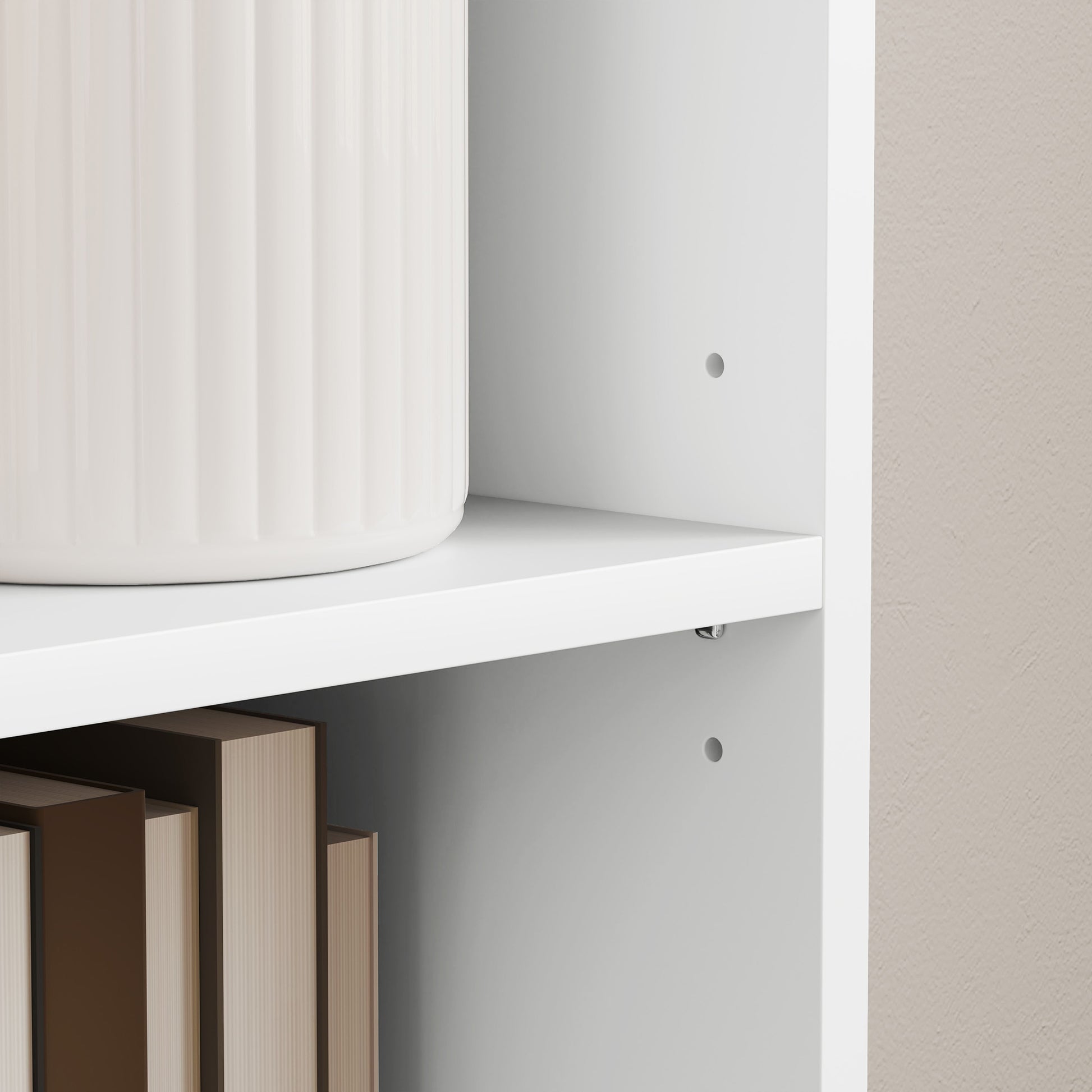 Bookcase, Shelving Unit with 5 Levels, Storage Rack with Adjustable Shelves for Living Room, Bedroom, White