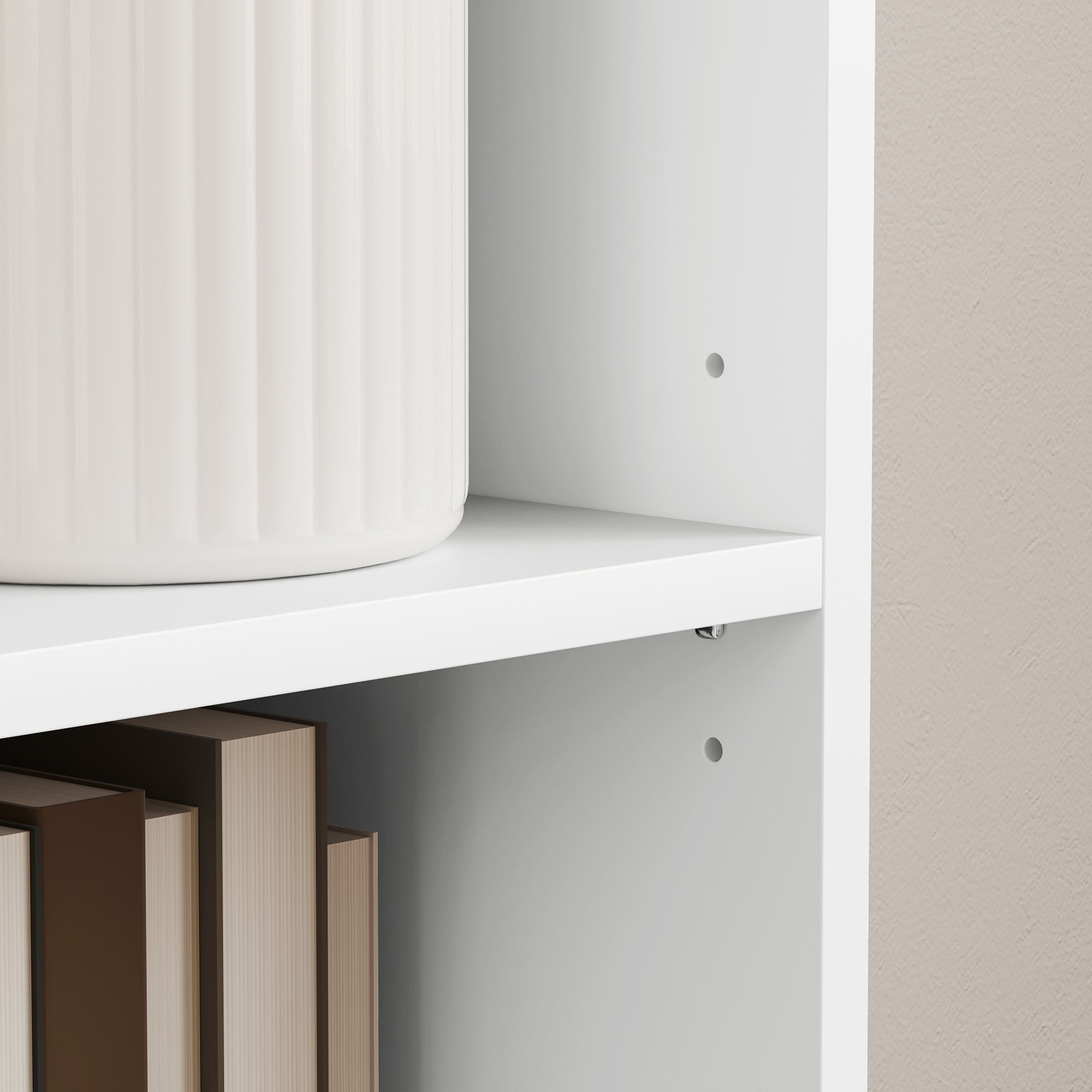 Bookcase, Shelving Unit with 5 Levels, Storage Rack with Adjustable Shelves for Living Room, Bedroom, White