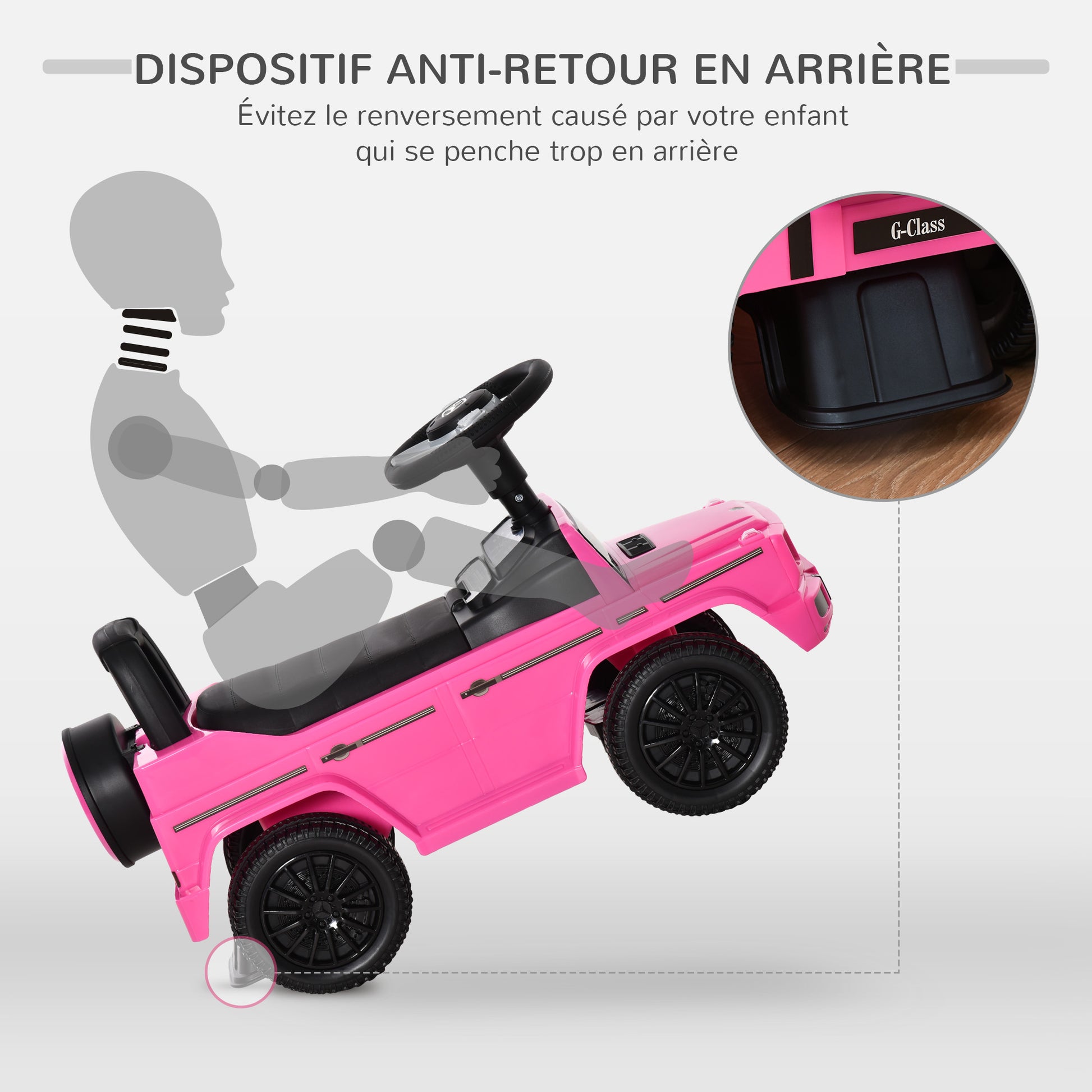 Mercedes Benz Licensed Children's Ride-On Truck Push Vehicle 12-36 Months Trunk Horn Lights Pink