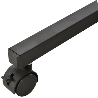 Side Table with Wheels 80x40 cm C-Shaped Sofa Table with Adjustable Height 3 Levels of 72-82 cm Metal Frame for Living Room Kitchen Black