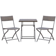 Polyrattan Garden Furniture Set, Outdoor Lounge Balcony Furniture for 2 Persons, 3-piece Seating Group, 2 Chairs, Table, Weatherproof Garden Lounge for Garden, Terrace, Balcony, Black