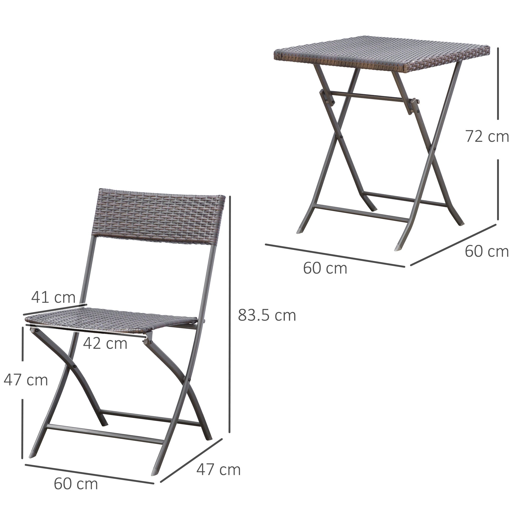 Polyrattan Garden Furniture Set, Outdoor Lounge Balcony Furniture for 2 Persons, 3-piece Seating Group, 2 Chairs, Table, Weatherproof Garden Lounge for Garden, Terrace, Balcony, Black