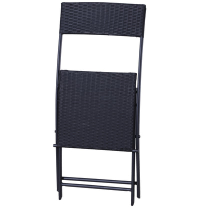 Polyrattan Garden Furniture Set, Outdoor Lounge Balcony Furniture for 2 Persons, 3-piece Seating Group, 2 Chairs, Table, Weatherproof Garden Lounge for Garden, Terrace, Balcony, Black