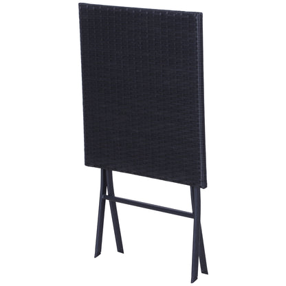 Polyrattan Garden Furniture Set, Outdoor Lounge Balcony Furniture for 2 Persons, 3-piece Seating Group, 2 Chairs, Table, Weatherproof Garden Lounge for Garden, Terrace, Balcony, Black