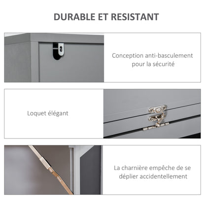 Foldable Computer Desk with Storage, Wall-mounted Foldable Table with Bookshelf, Workstation, Chalkboard, and Adjustable Shelf, Dark Gray