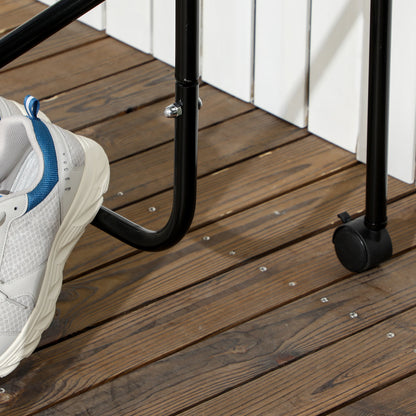 Clothing Rack with Wheels Solid Clothes Rail Coat Stand Load 140 Kg 120 x 60 x 170 cm in Black Steel