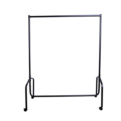 Clothing Rack with Wheels Solid Clothes Rail Coat Stand Load 140 Kg 120 x 60 x 170 cm in Black Steel
