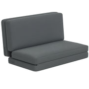 3-in-1 Foldable Floor Sofa Bed with Velvet-Like Cover, Padded Sofa Bed Load Capacity up to 240 kg for Bedroom, Living Room, Dark Gray