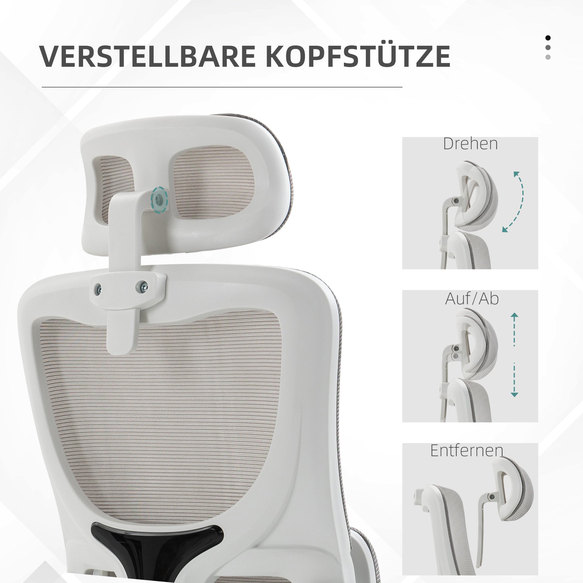Ergonomic Office Chair, Desk Chair with Adjustable Armrest, Headrest, Tilt Function, Height Adjustable Swivel Chair, Computer Chair with Lumbar Support, Mesh, Gray