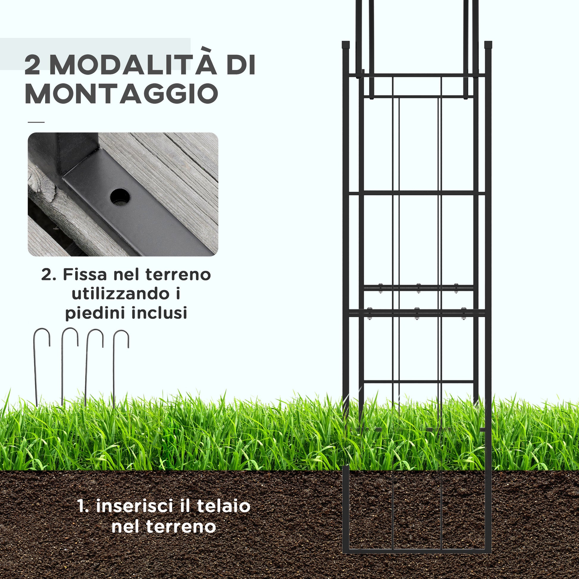 Garden Arch for Climbing Plants, Metal Garden Arch for Decorations and Events, 157x40x223cm, Black