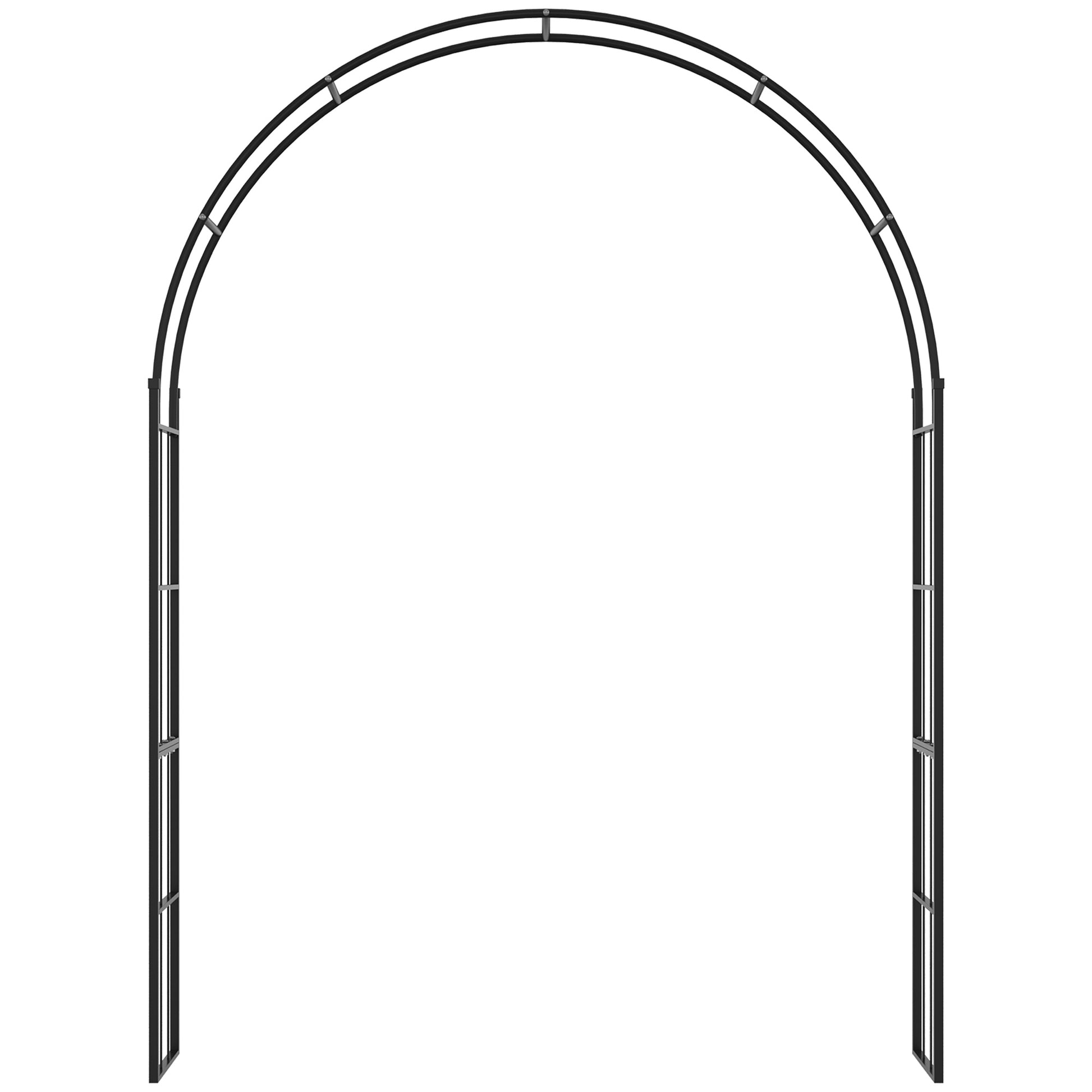 Garden Arch for Climbing Plants, Metal Garden Arch for Decorations and Events, 157x40x223cm, Black