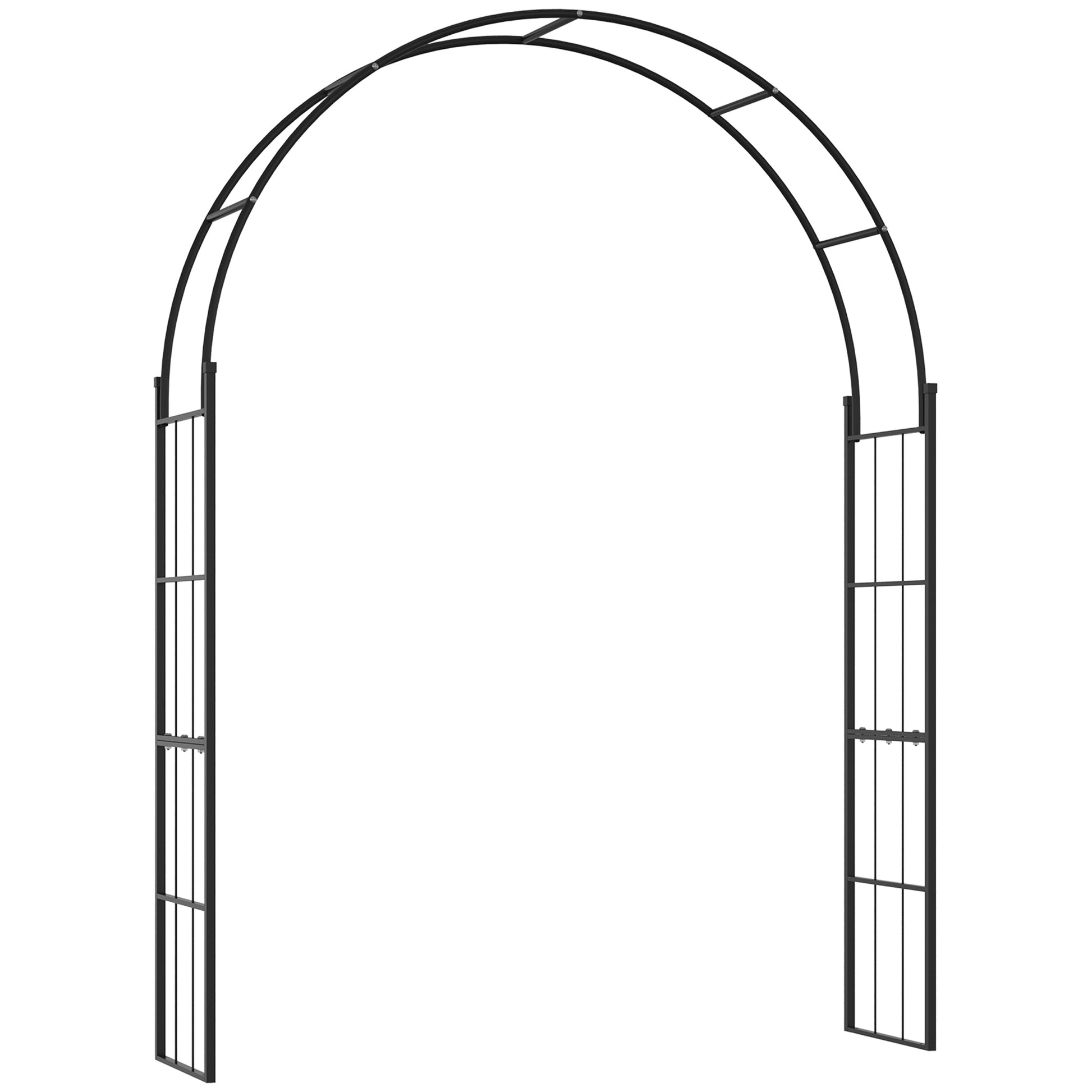 Garden Arch for Climbing Plants, Metal Garden Arch for Decorations and Events, 157x40x223cm, Black