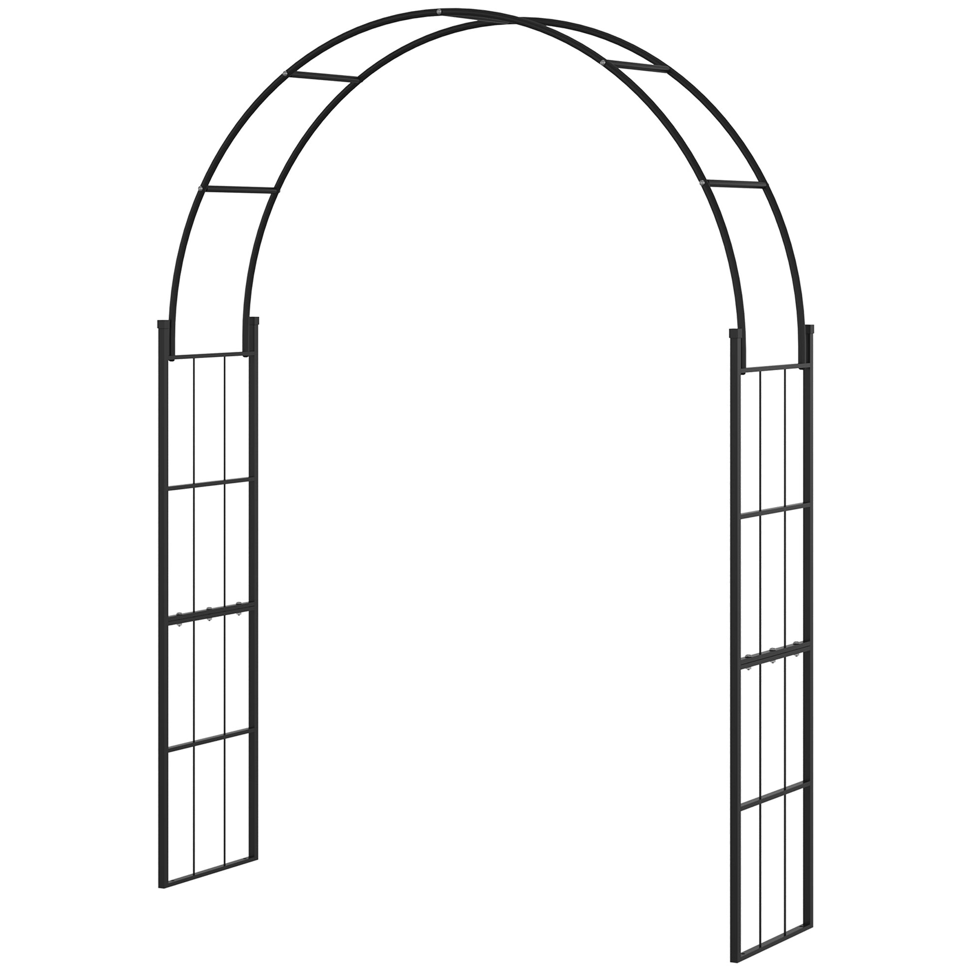 Garden Arch for Climbing Plants, Metal Garden Arch for Decorations and Events, 157x40x223cm, Black